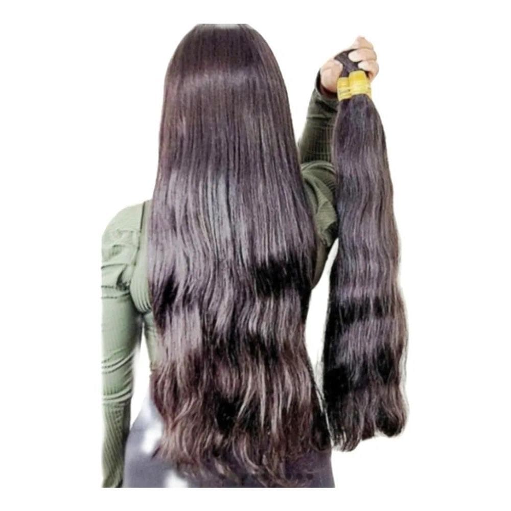 2X Cabelo Humano Levemente Ondu 50/55 Cm 50 Gr Tecido Em Tel