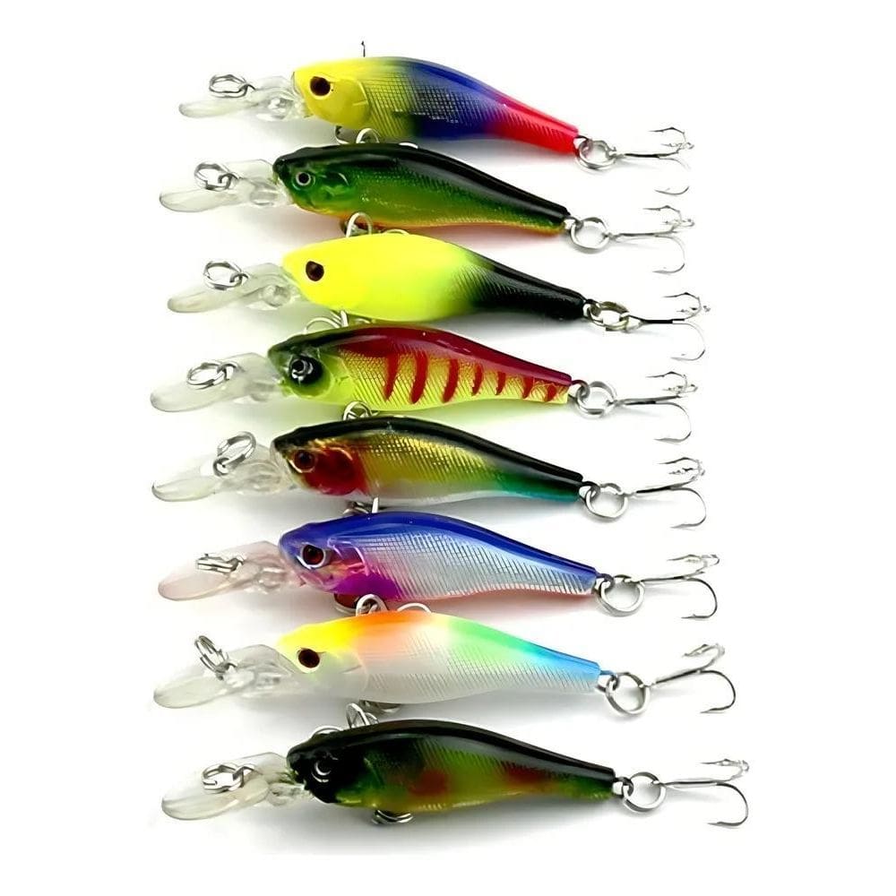 2X Kit Com 08 Isca Artificial Meia Agua Tucunaré Dourado Rob