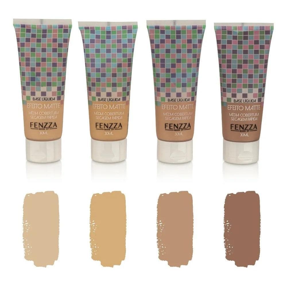 2X Base Líquida Matte Fenzza Secagem Rápida Cobertura Média