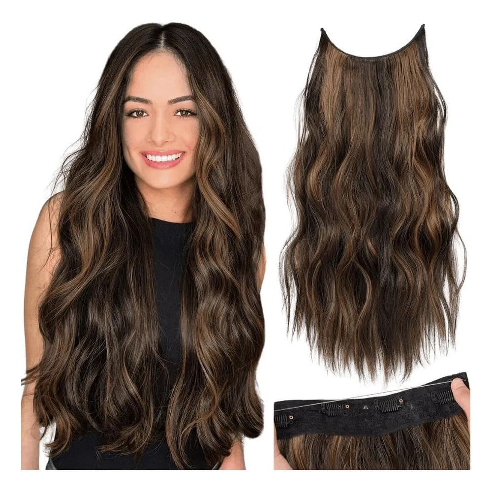 2X Cabelo Ondulado Mavi Mega Hair Bio Humano Fio Invisível T