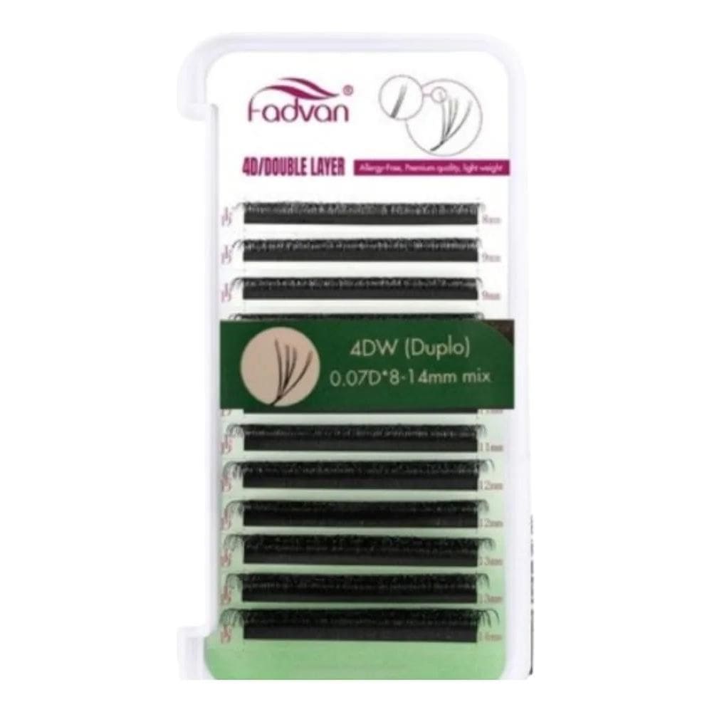 2X Cílios Fadvan W 8D Tamanho Único E Mix 8-14 Volume Egípci