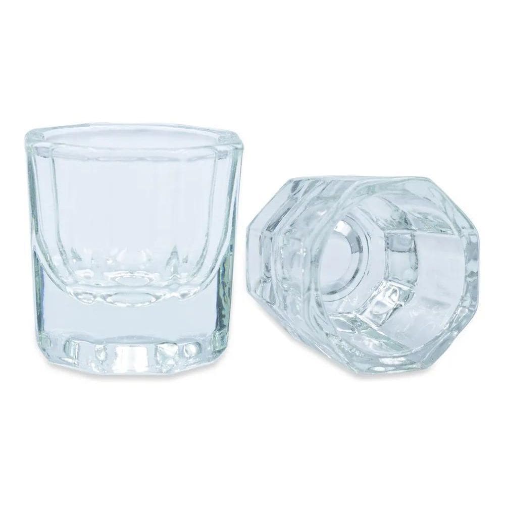 2X Pote Copo Dappen De Vidro Mistura Pó Líquido Monomer Henn