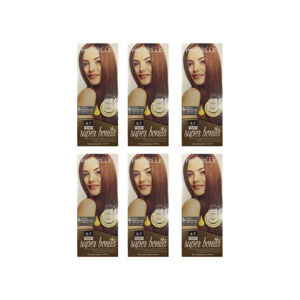 Coloraçao Probelle Super Bonita 6.7 Louro Escuro Marrom-6Un