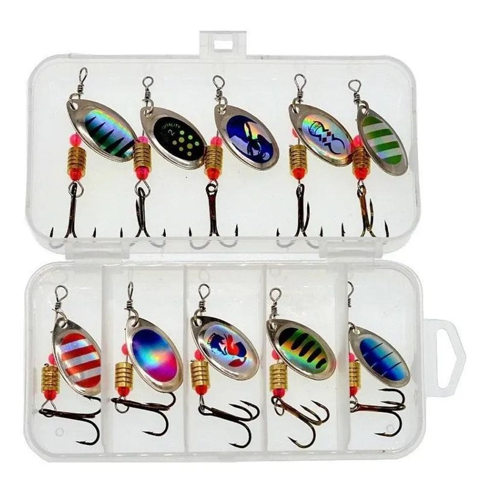 2X 10 Isca Artificial Spinner + Estojo