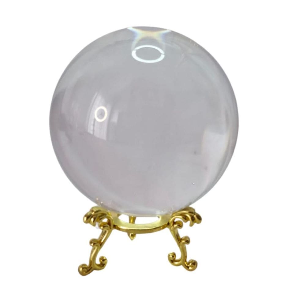 Bola De Cristal Transparente Adivinhação Com Base 8 Cm K9