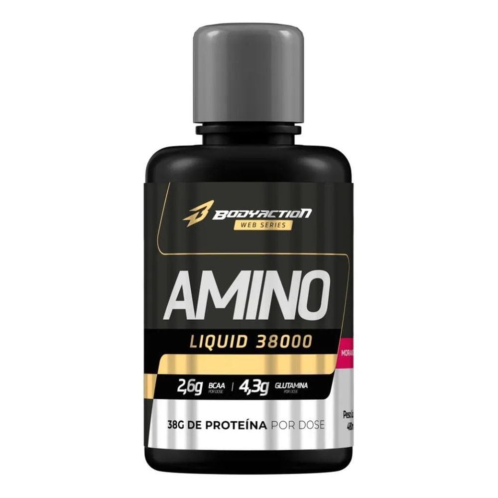 2X Amino Liquid 38000 480Ml - Bodyaction Sabor Morango