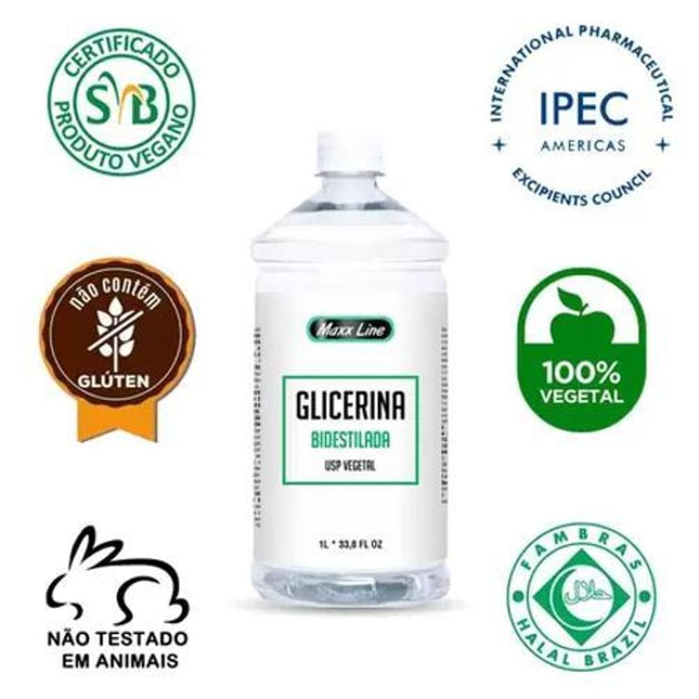 1 Litro Glicerina Bidestilada Usp Vegetal + Laudo E