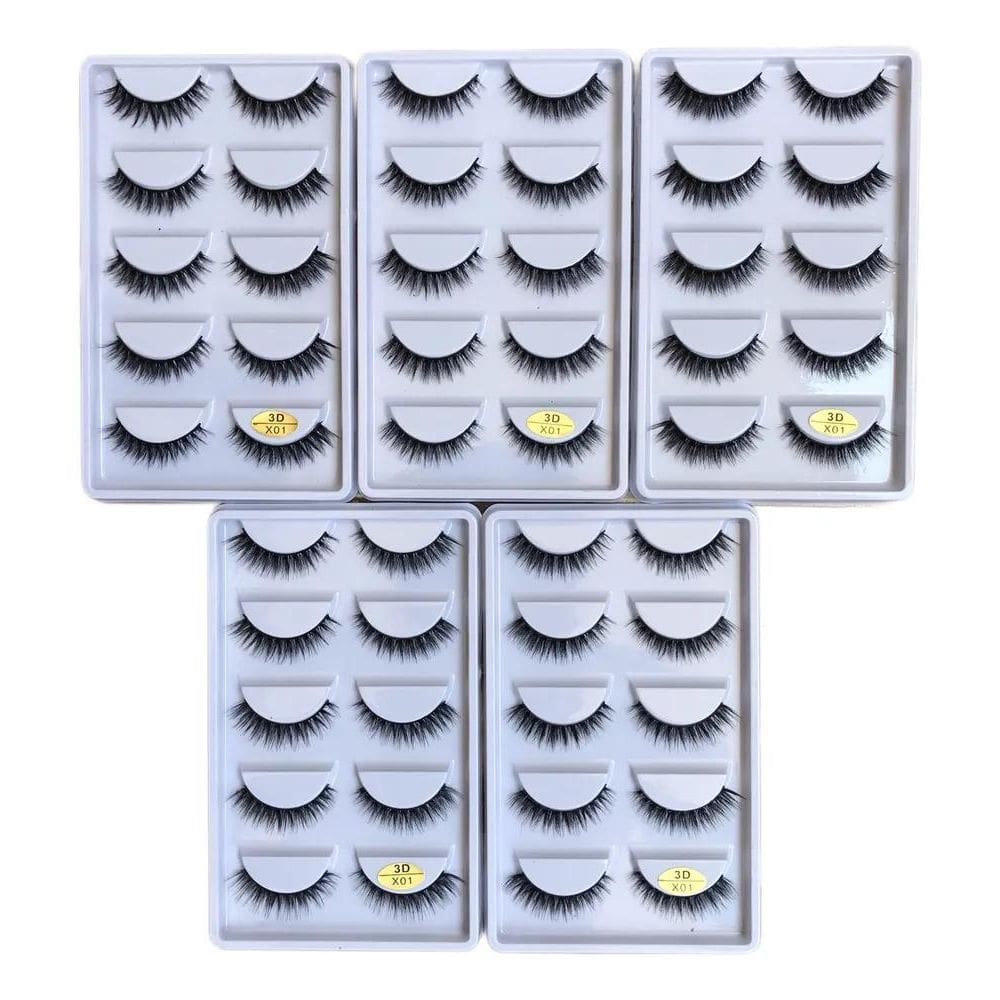 Kit De Cílios X01 Mink 5 Cartelas -