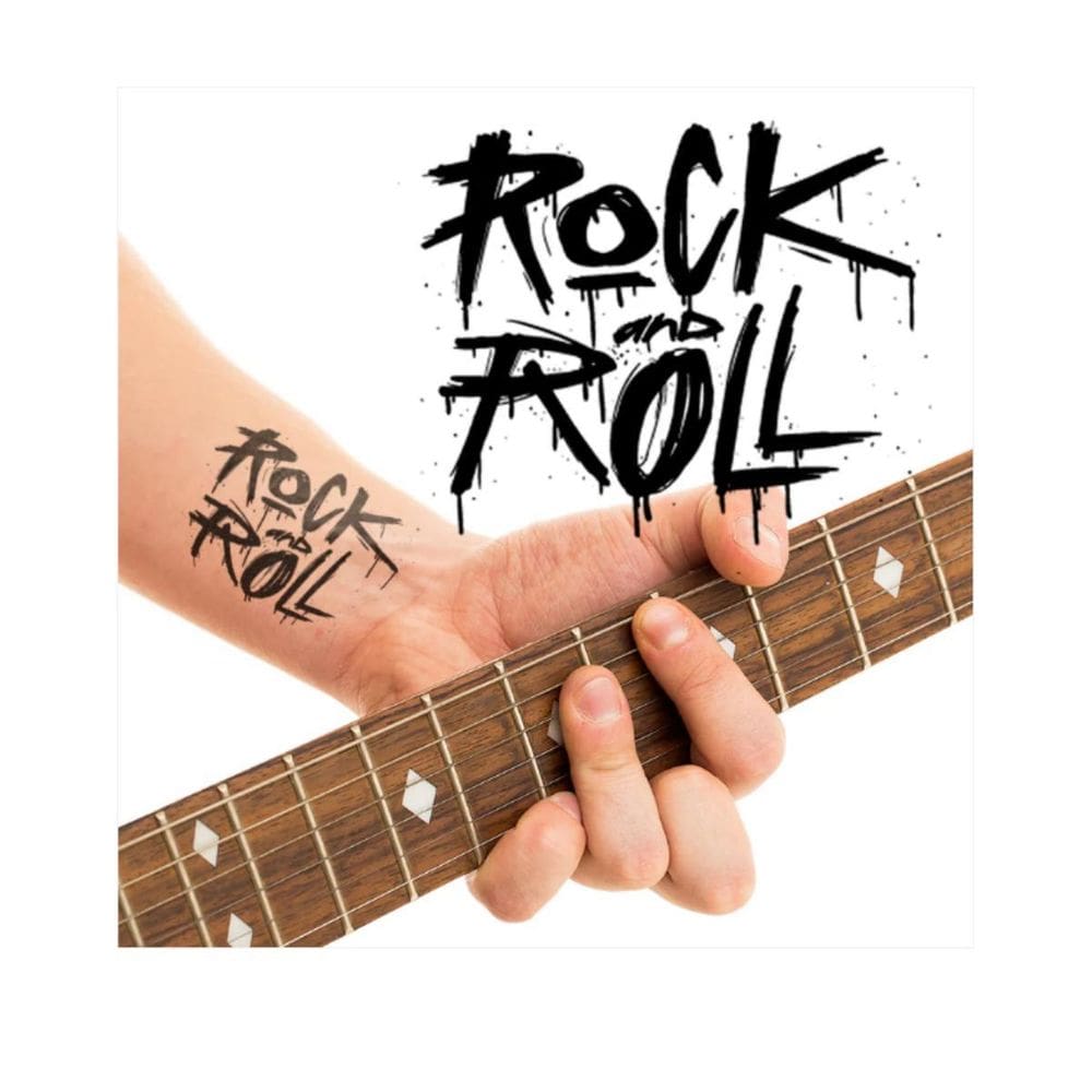 Tatuagem Temporária Rock In Roll Show Cosplay Rock Modelo