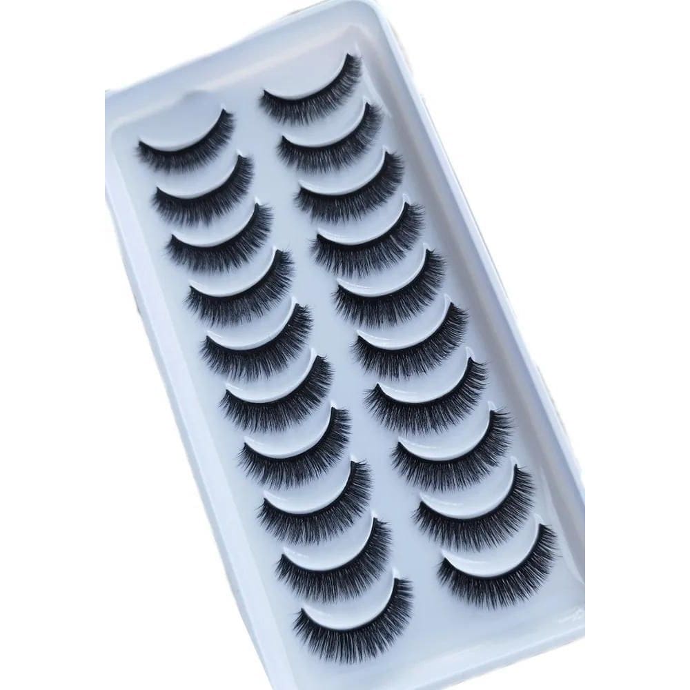 2X Cartela Cilios Pequeno 3D 129 Bem Natural