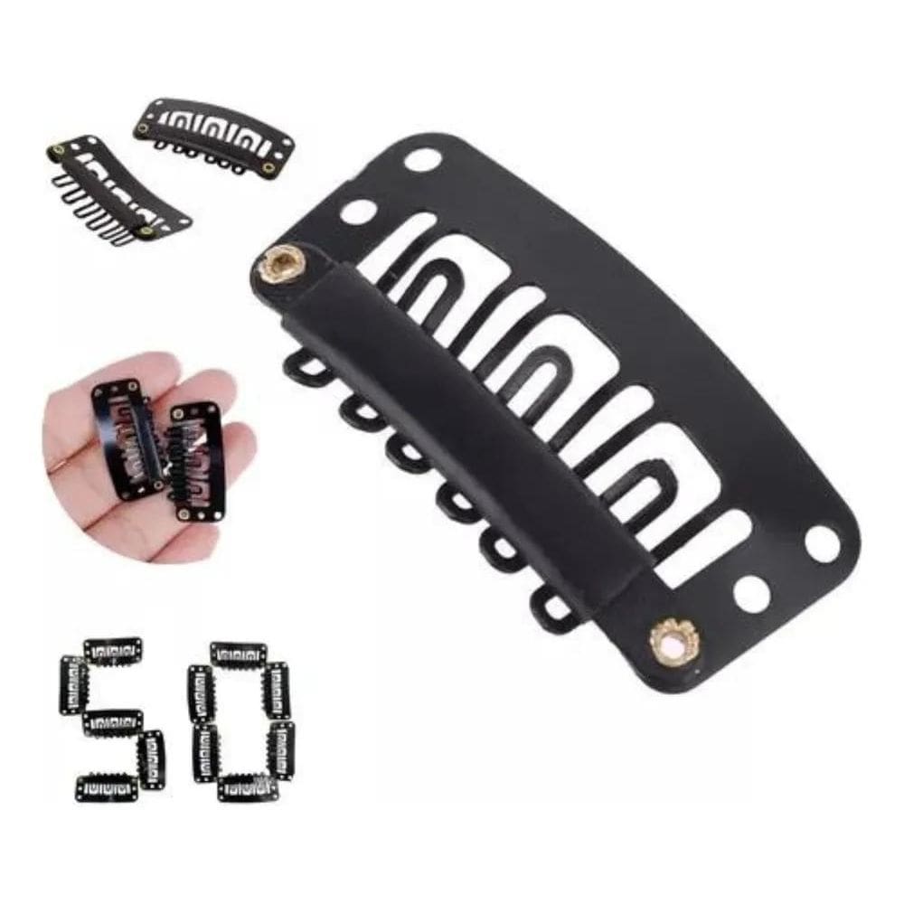 2X Kit 50Un Tic Tac Presilhas Para Mega Hair Alongamentos Pr