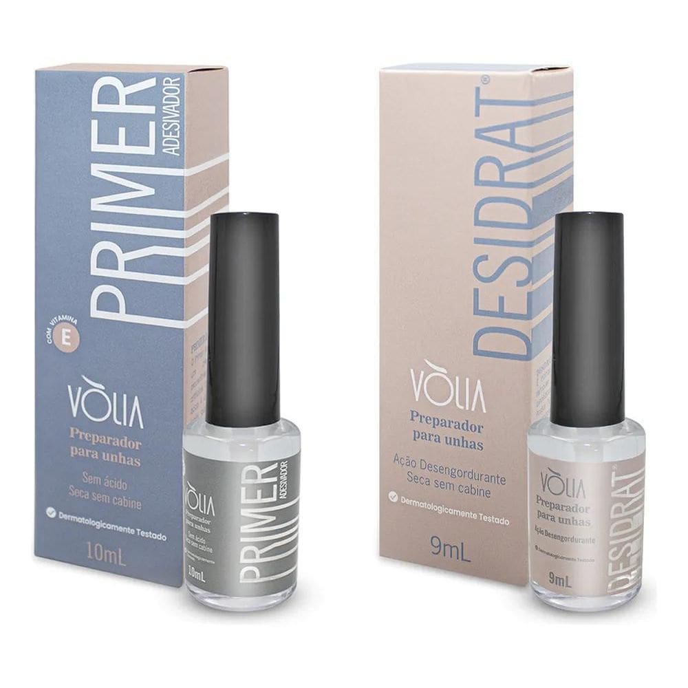 2X Kit Primer Sem Ácido + Desidrat Desidratador De Unhas Vl