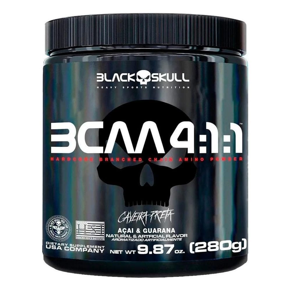 2X Suplemento Em Pó Black Skull Caveira Preta Bcaa Sabor Gua