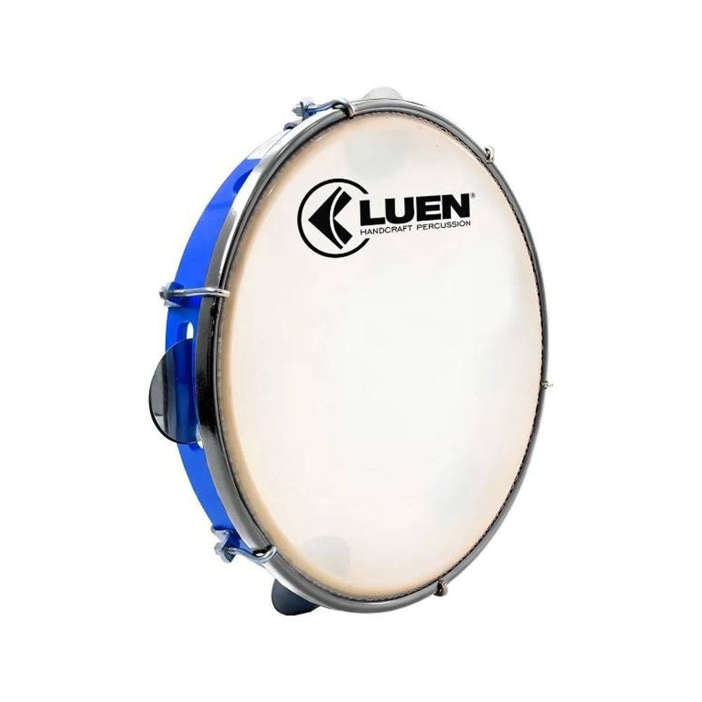 Pandeiro Luen 12” Azul Abs Pele Leitosa - 7 Afinações