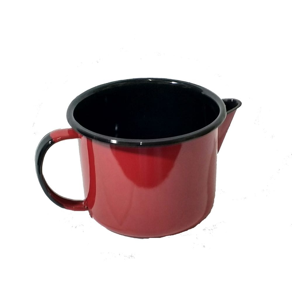 Caneca esmaltada c/bico 1 litro - Vermelha