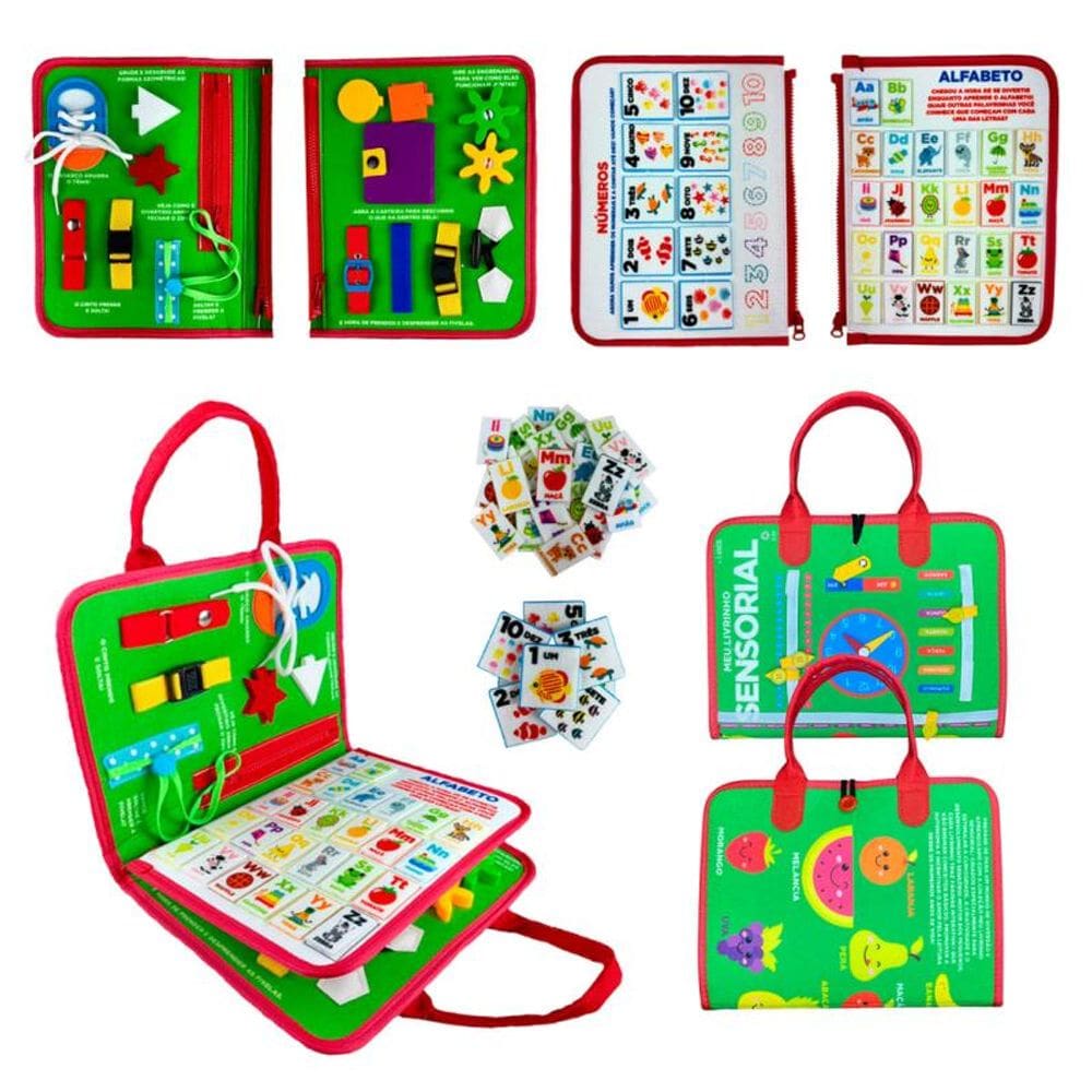 Livro Educativo Montessori: Meu Livrinho Sensorial Maleta Educativa - Horas