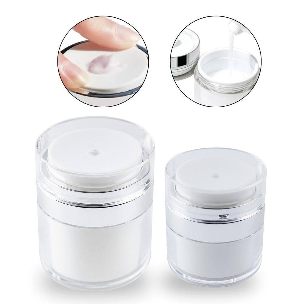 Kit 2 Recipiente Vácuo Pump Cosmético Creme Frasco 15 E 30Ml