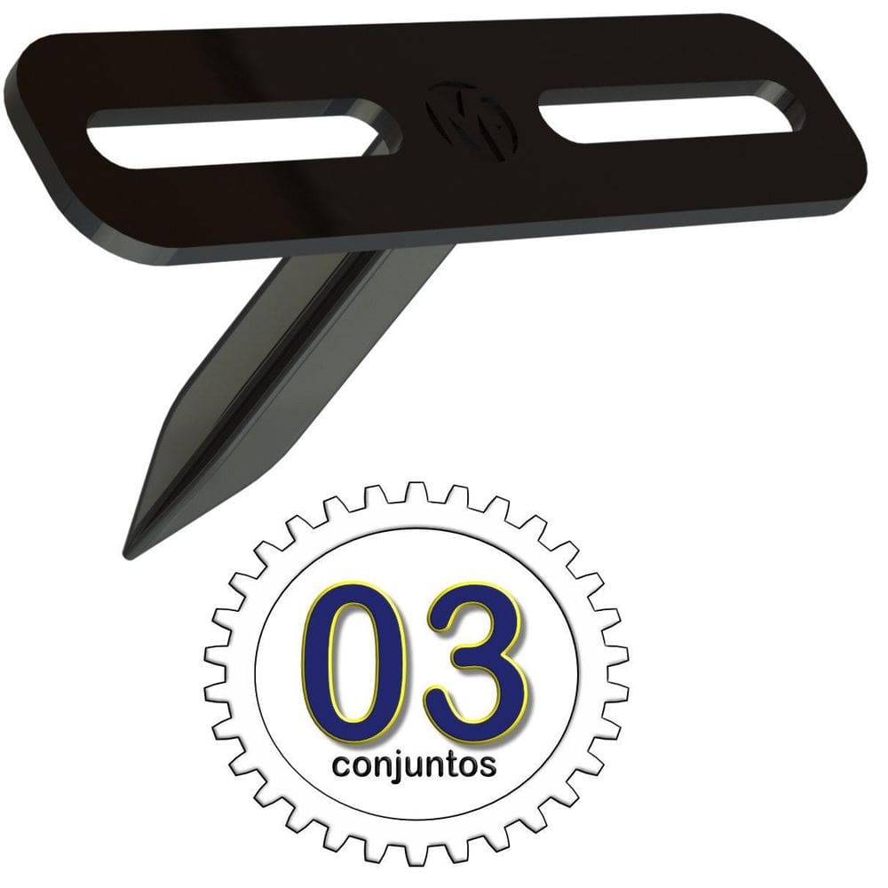 03 Suportes Refletor Preto 1 Esp Estacas Chão Jardim 03 Cjts