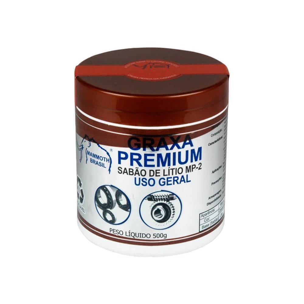 Graxa Premium Castanha Sabão De Lítio Uso Geral Mammoth 500G
