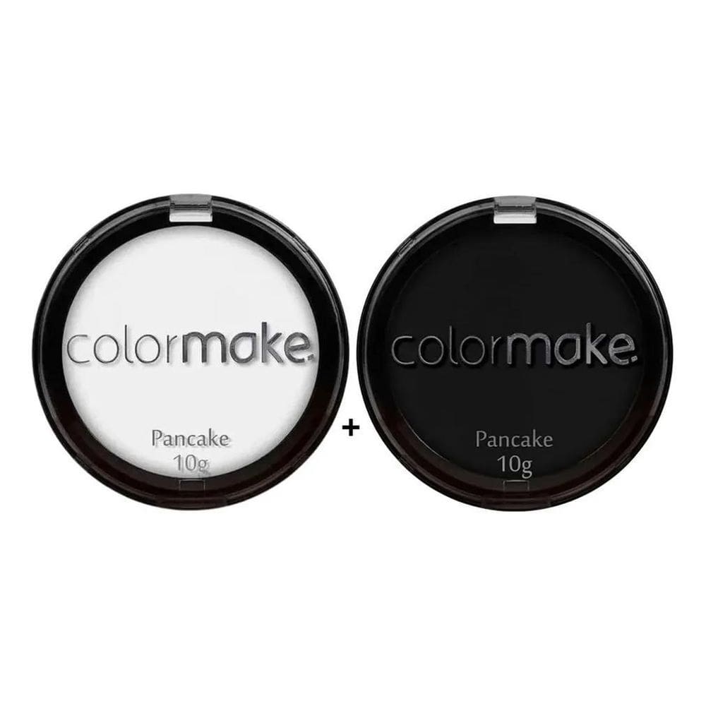 2X Kit Pancake Pó Colormake 10 Gramas Maquiagem Branco / Pre
