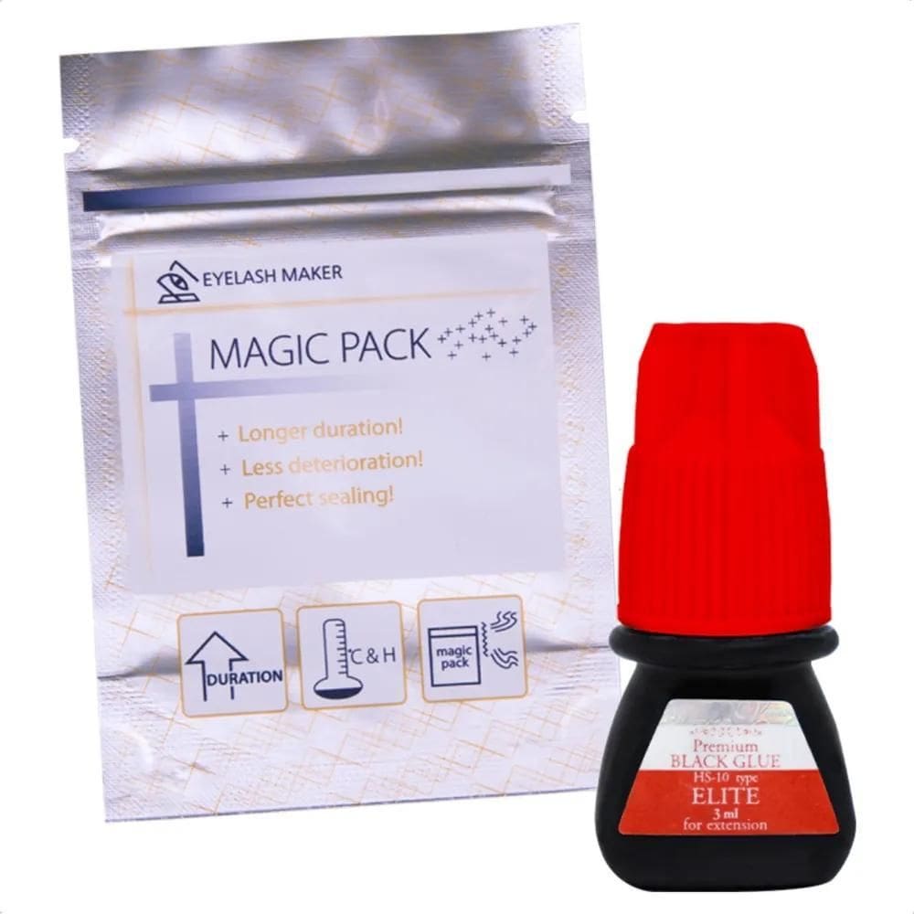 2X Cola Premium Master Elite Hs10 3Ml Extensão Cílios Preta