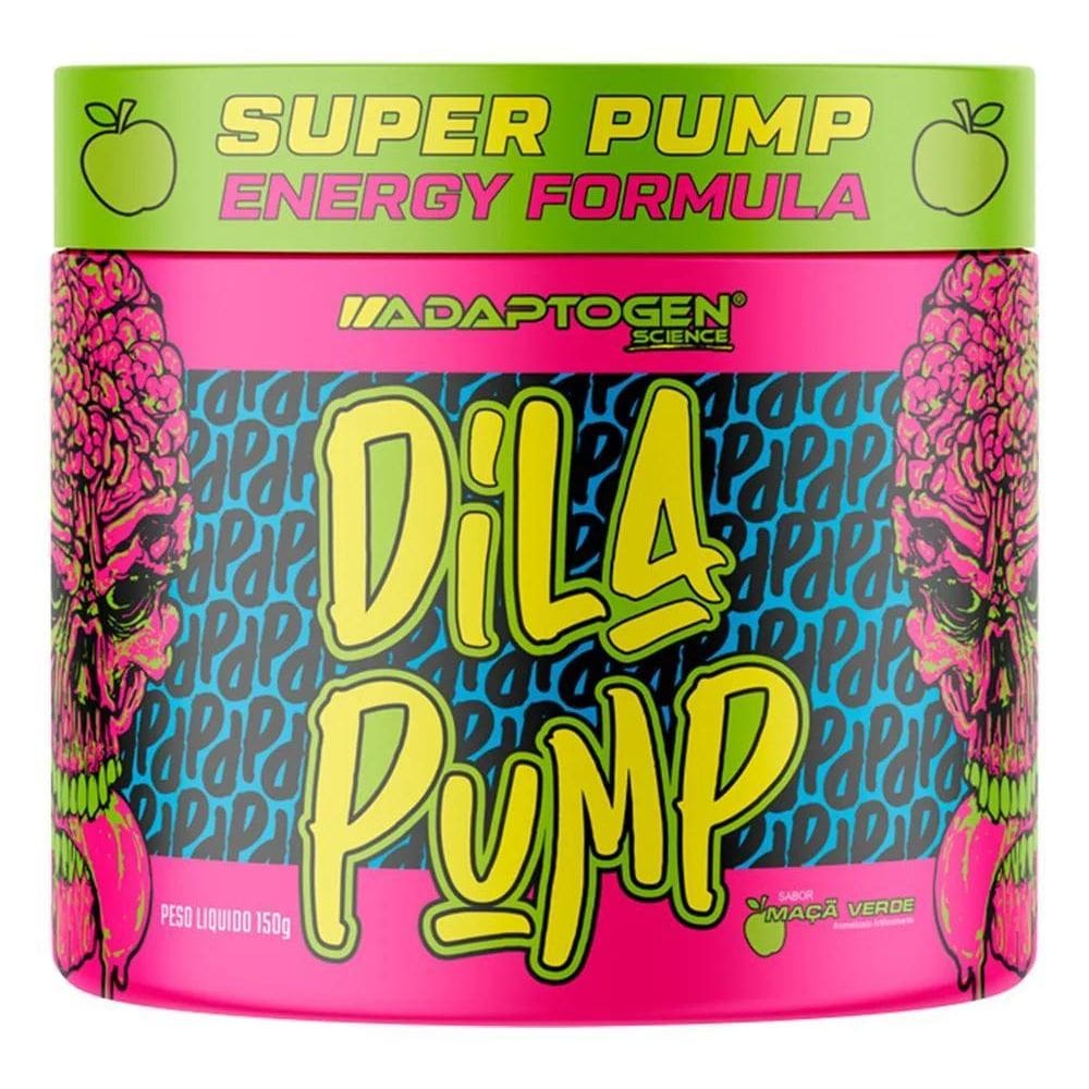 2X Dila Pump 150G Pré Treino Sem Cafeína Adaptogen Sabor Maç