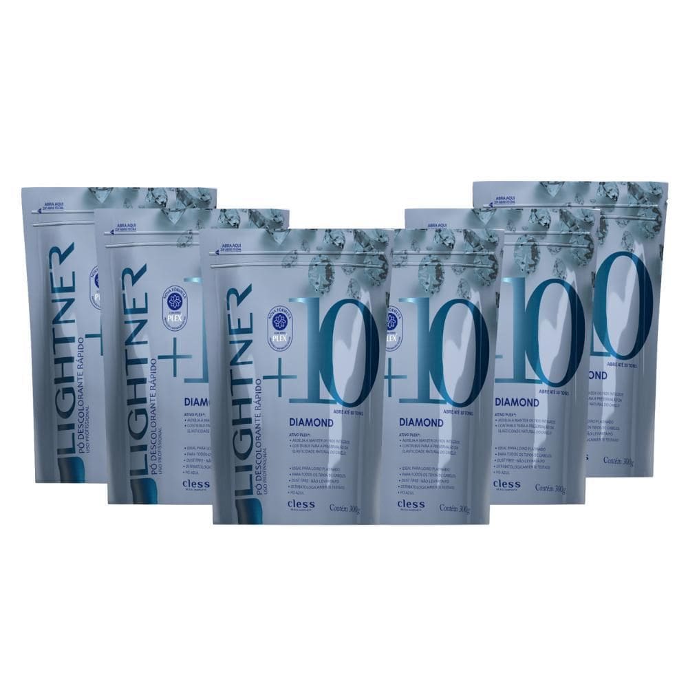 Kit Pó Descolorante Lightner Diamond 10 Tons 300G 6Pcs