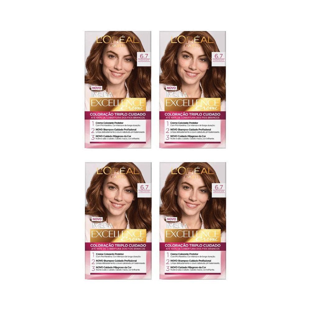 Coloraçao Imedia 6.7 Chocolate Puro-Kit C/4Un