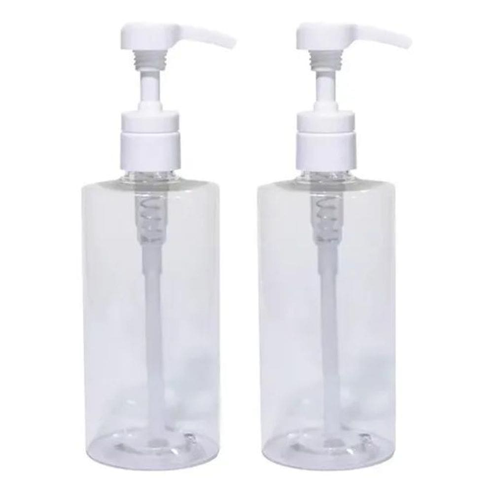 2X 2 Frasco Porta Shampoo Cond Sabonete Liq Válvula Pump 500