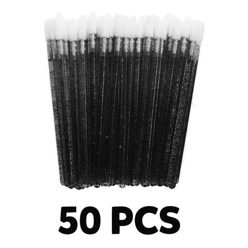 2X Kit Aplicador Pincel Descartável Batom Gloss Limpeza Cíli