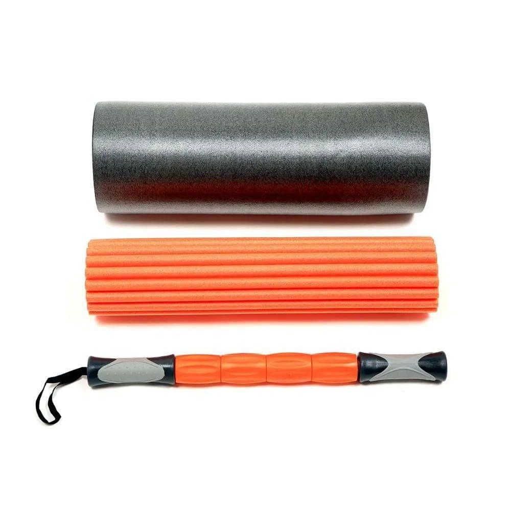 2X Rolo Liberação Foam Roller 3 Em 1 Miofascial Ativa Odin F