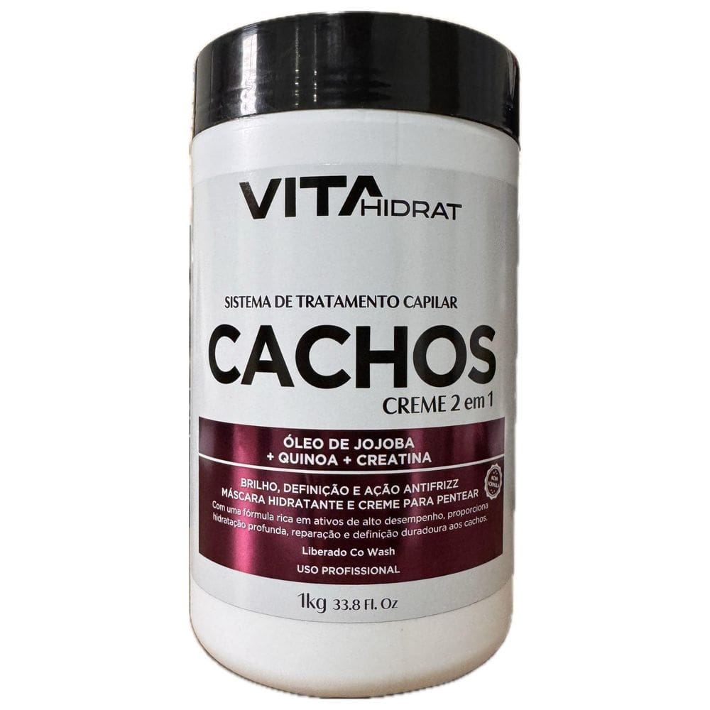 Creme 2 Em 1 Cachos Super Definidos Ação Antifrizz Vita