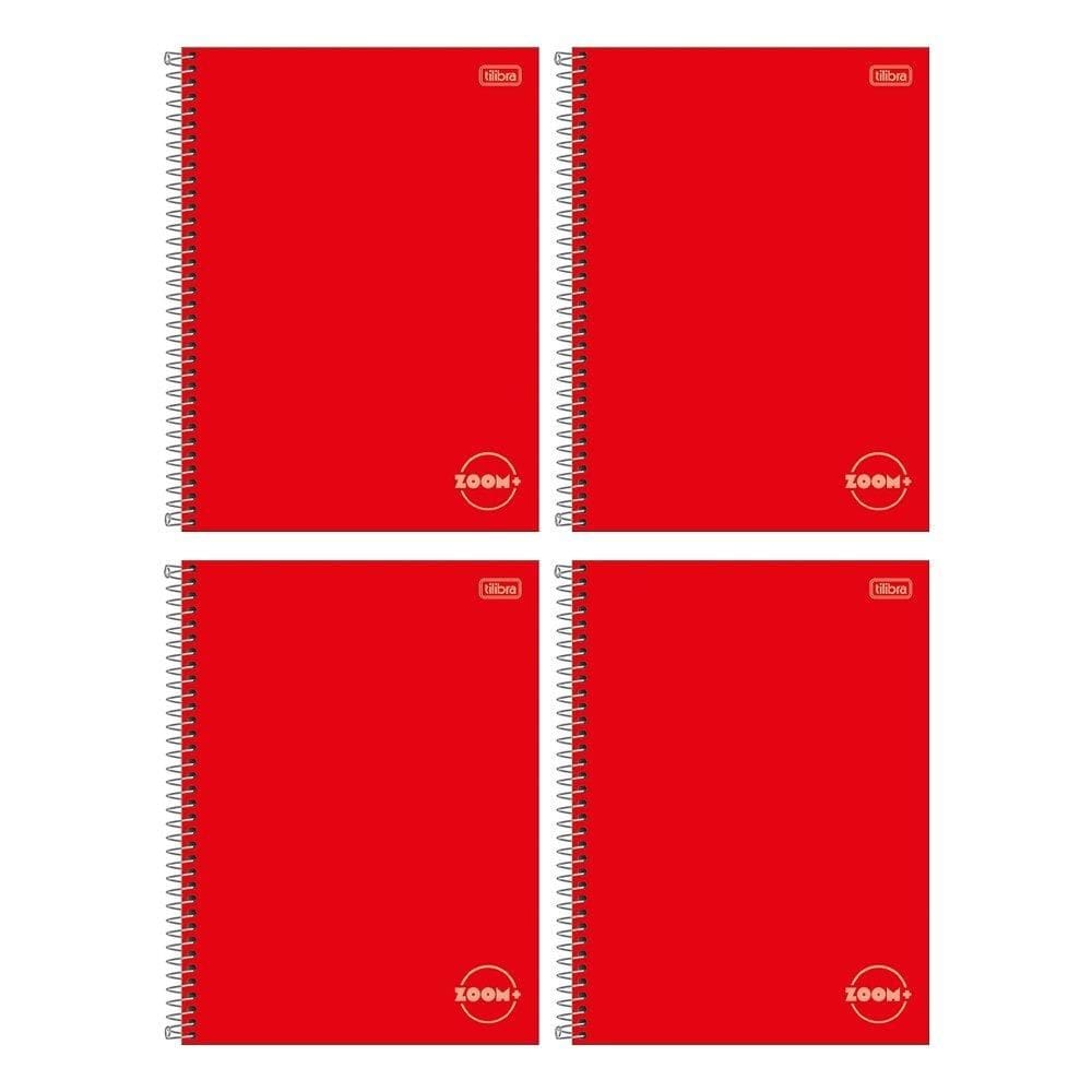 Cad.Espiral Univ.C.Dura 01M Tilibra Zoom+ Vermelho 4X96fls