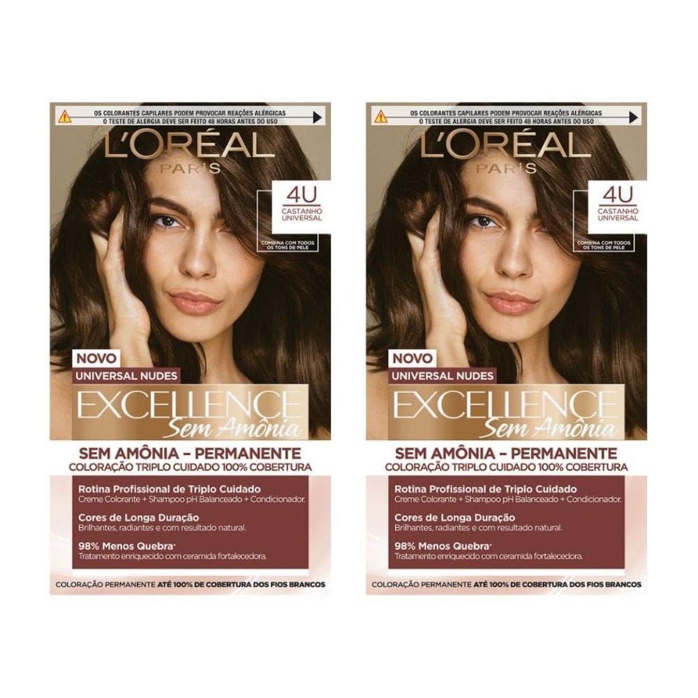 Coloraçao Imedia Sem Amonia 4U Castanho - Kit Com 2Un