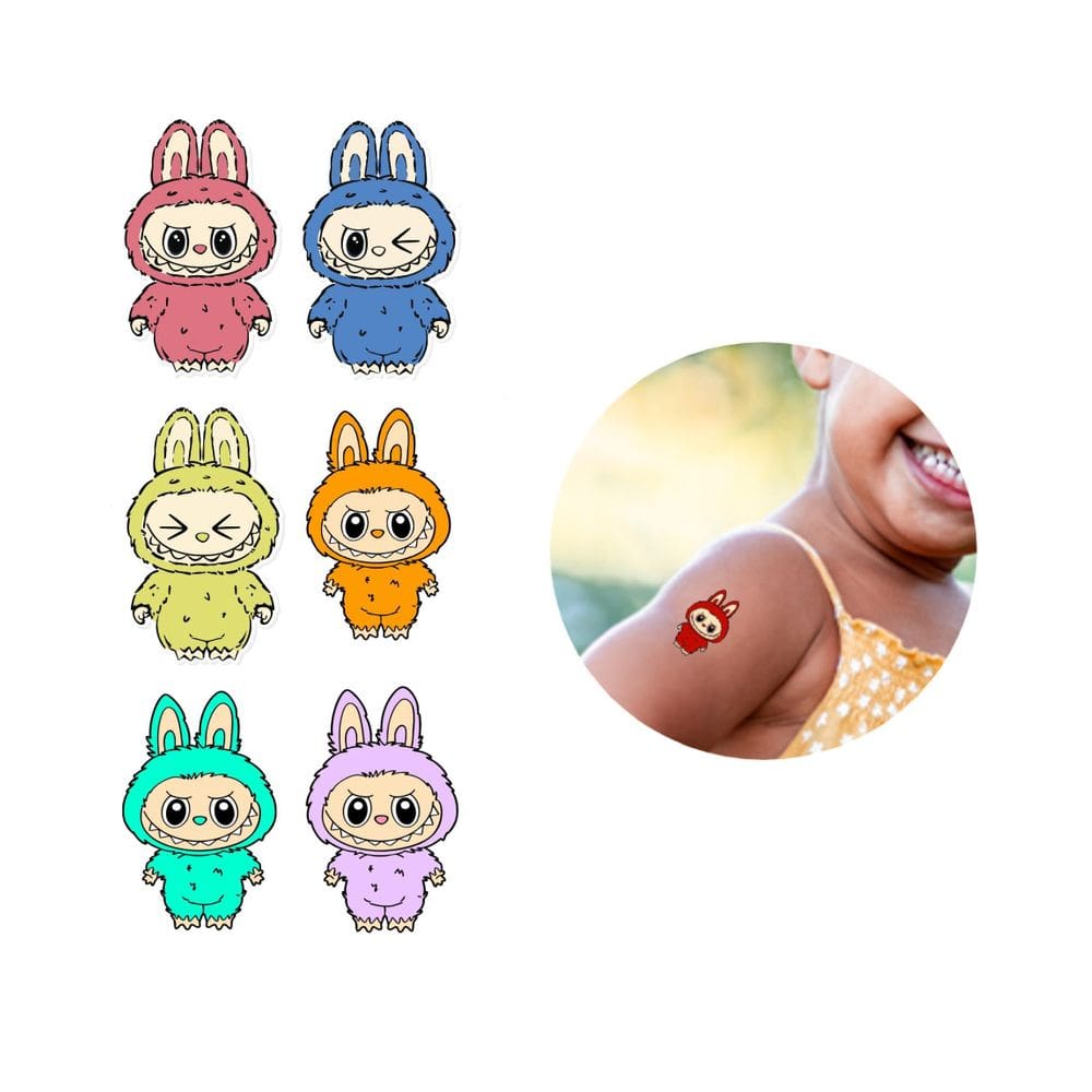 Tatuagens Temporárias Labubu Infantil Fofinhos Desenho