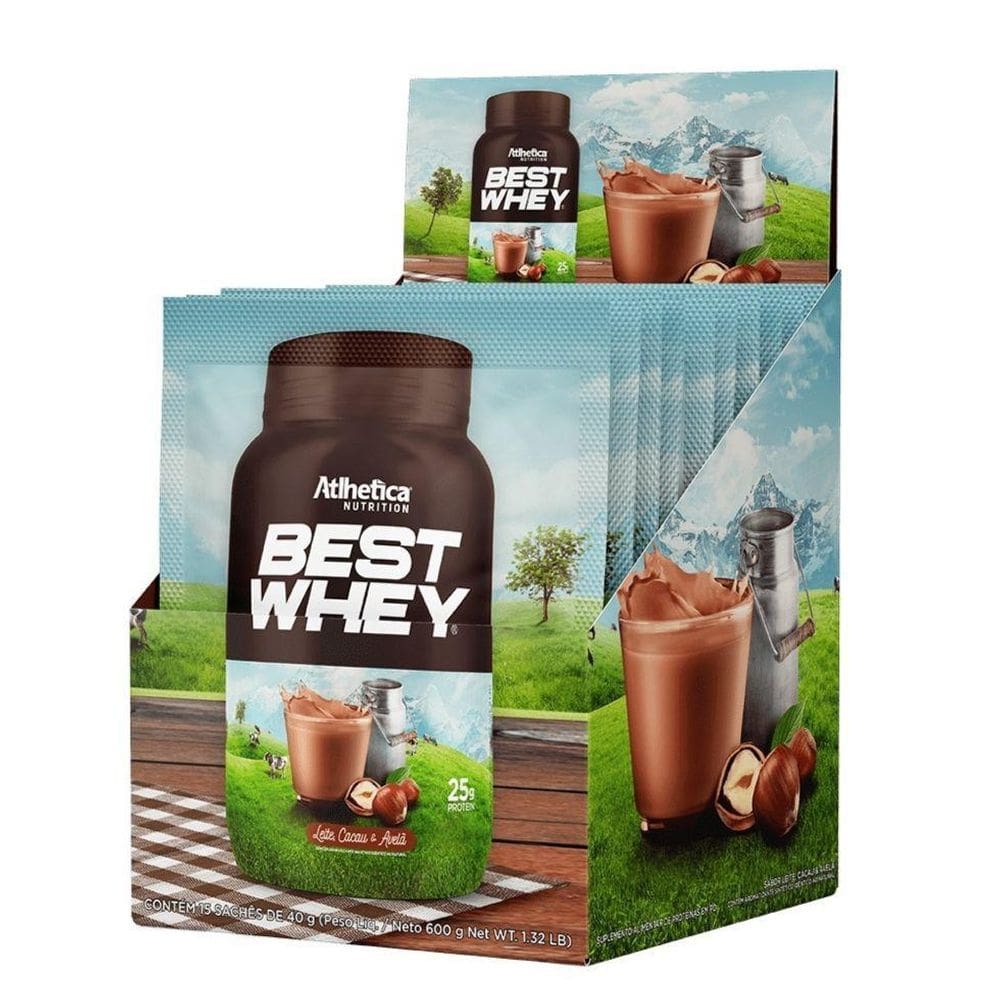 Best Whey Sachê Display 15 Sachês 35G Sabor: Leite, Cacau E