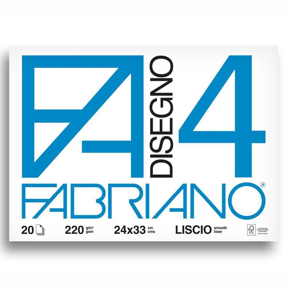 Papel Desenho Fabriano 4L 20 fls 24x33cm 220g/m - Extra Liso