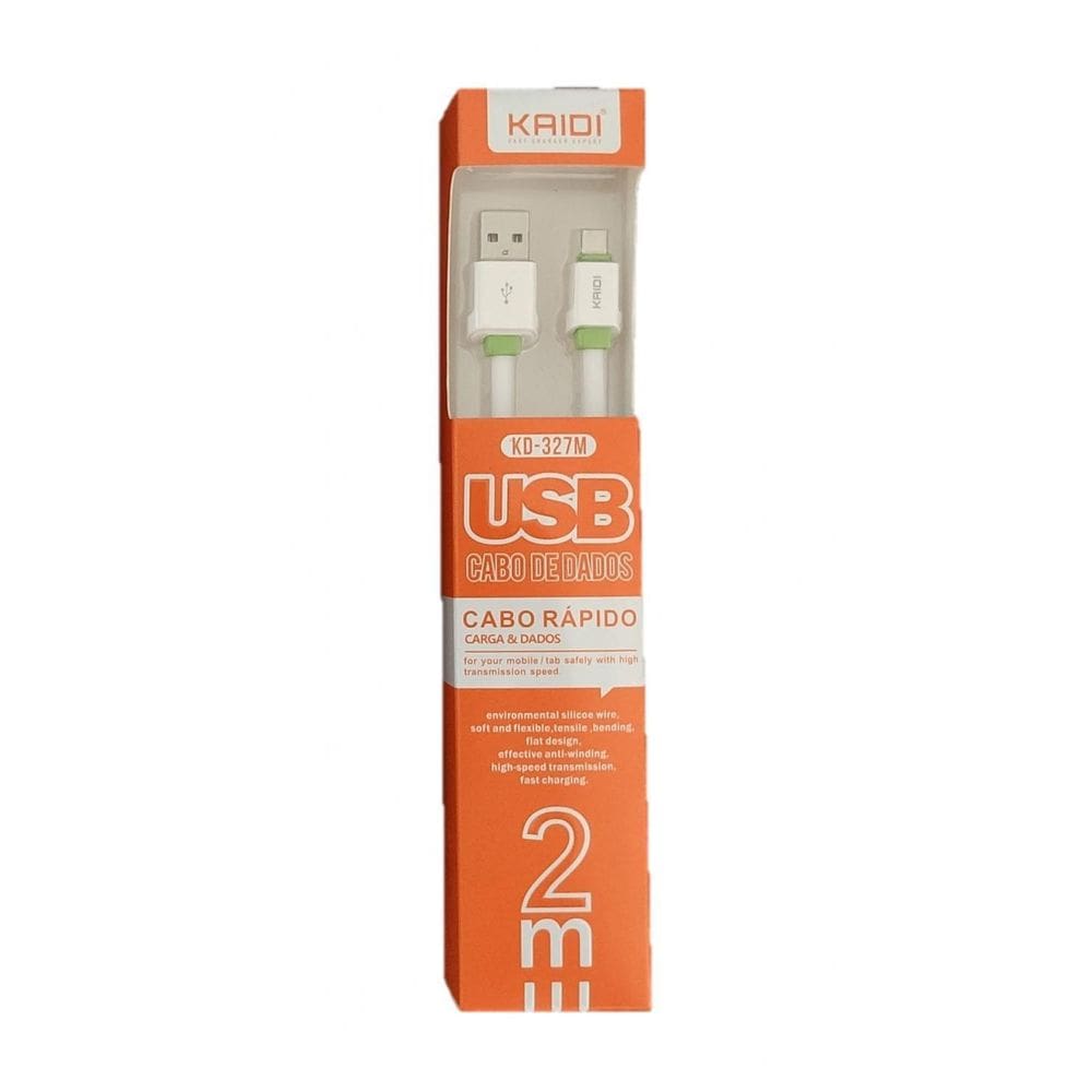 Cabo Carregador Kaidi Kd-327M Micro Usb V8 2 Metros