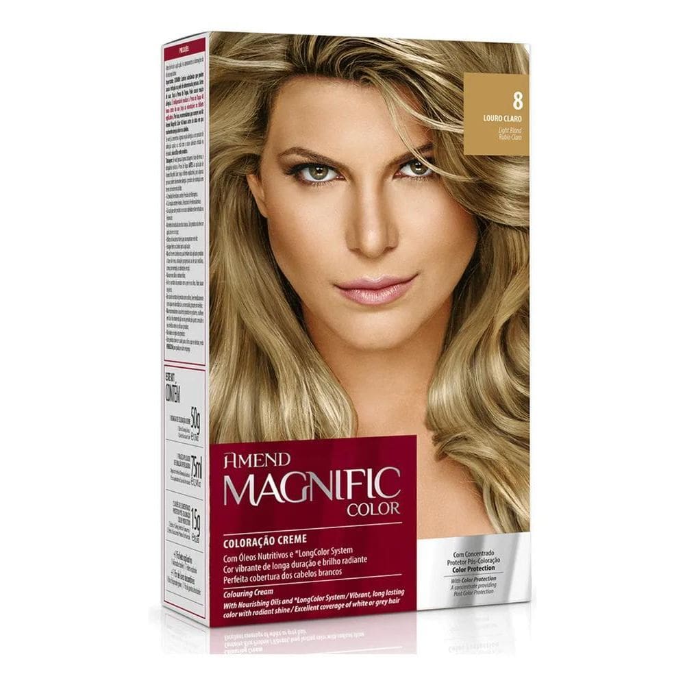 2X Coloracao Creme 8.0 Louro Claro Amend Magnific Color Tom
