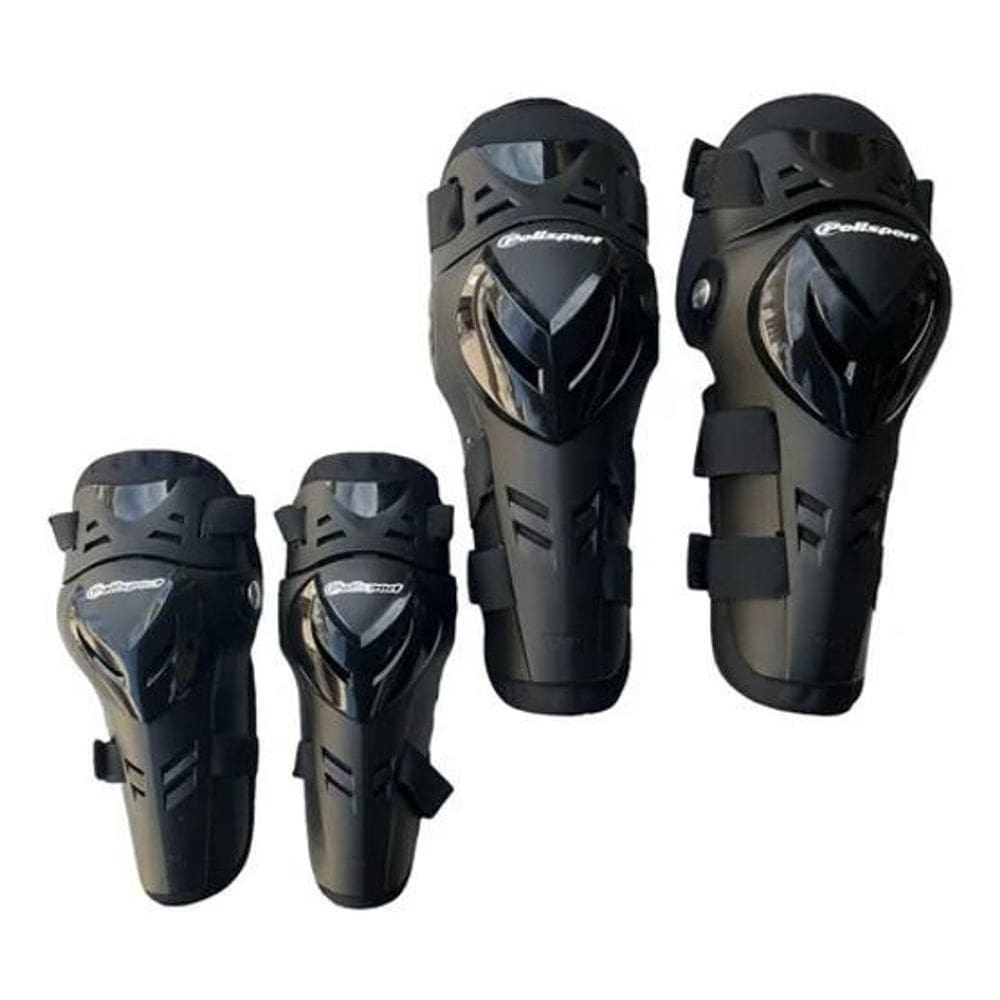 2X Kit Joelheira E Cotoveleira Polisport Devil Cor Preto Tam