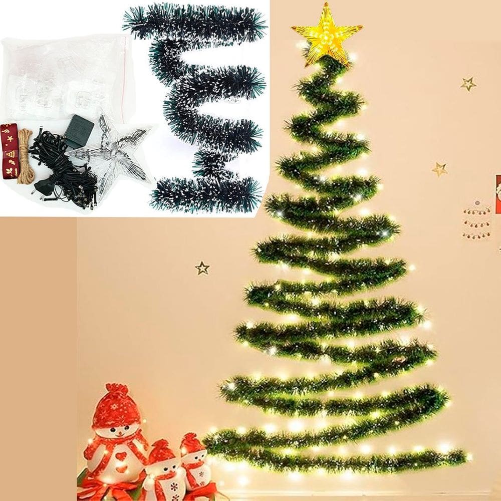 Árvore Natal De Parede 100 Lâmpadas LEDs Enfeite De 220v 9m