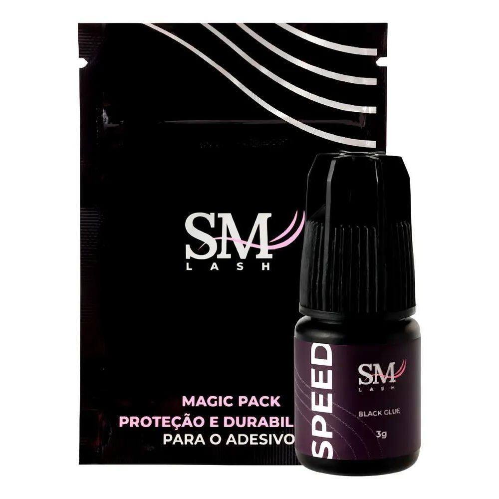 2X Cola Sm Speed 3Ml Extensão Cílios Fios Black Glue Anvisa