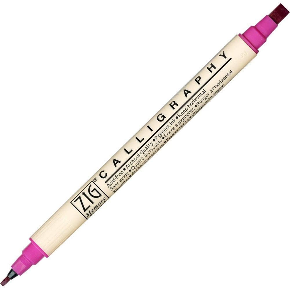 Caneta Kuretake Ponta Dupla Zig Calligraphy 025 Pink