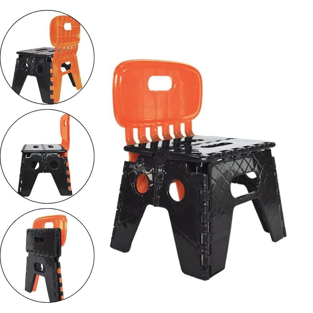 Banco Banquinho Com Encosto Dobrável De Plástico Resistente