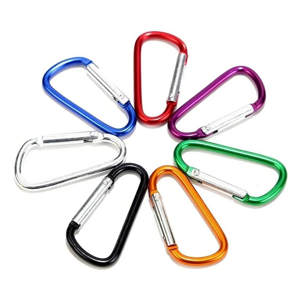 10X 5Pcs. Mini Mosquetão De Alumínio D - Chaveiro Cores