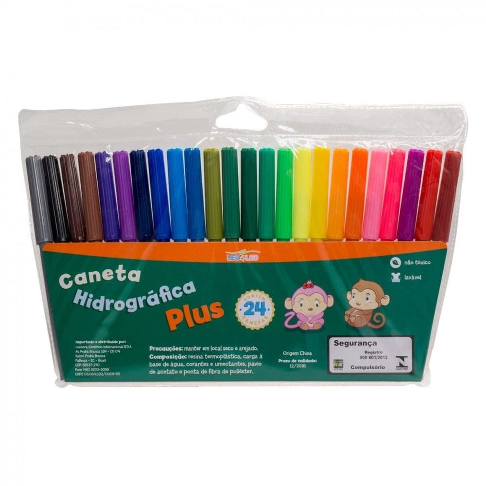 Caneta Hidrográfica Plus 24 Cores