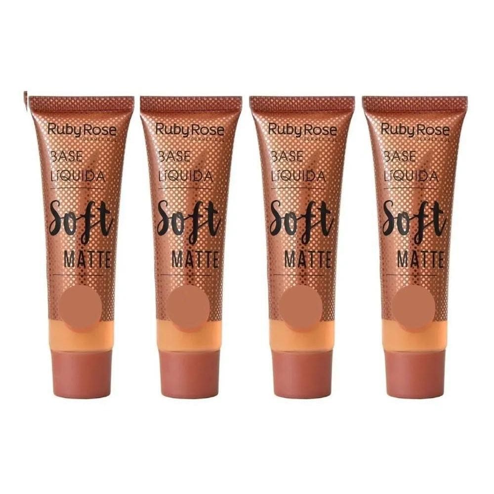 2X Base Líquida Ruby Rose Solft Matte Bege/Chocolate