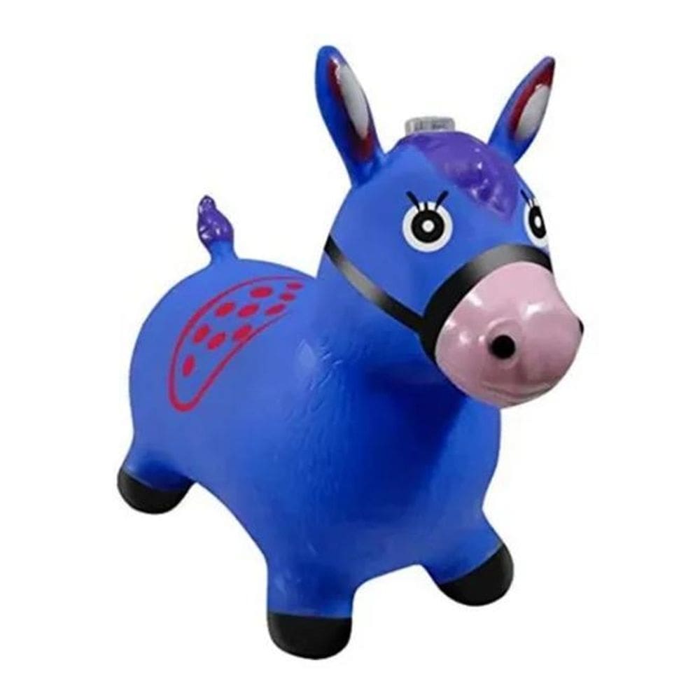 2X Cavalinho Upa Upa Brinquedo Pula Pula Musical Selo Cor Az