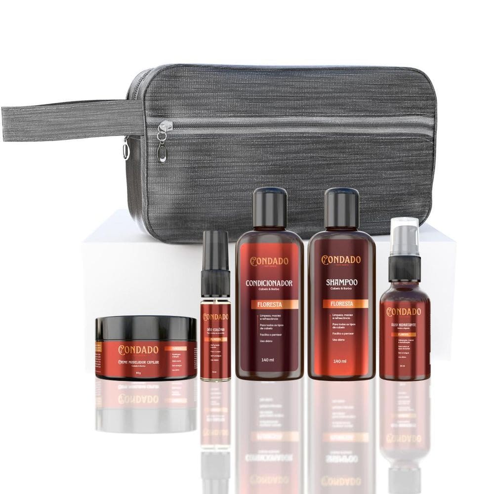 Kit Completo 6 Em 1 Cabelo E Barba Cheirosos Hidratado Cinza