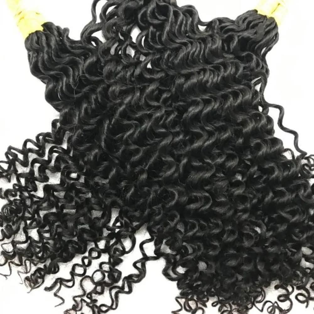 2X Cabelo Humano Cacheado 40 Cm 50 Gramas Castanho